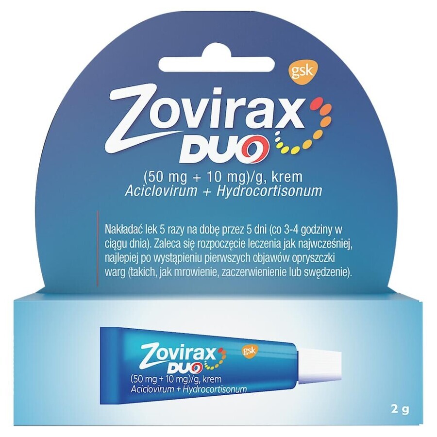 Zovirax Duo (50 mg + 10 mg)/g, crema, 2 g 