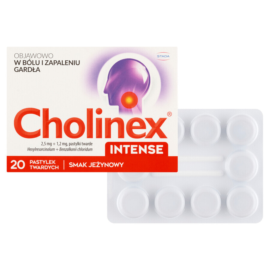 Cholinex Intense 2,5 mg + 1,2 mg, Brombeergeschmack, 20 harte Lutschtabletten