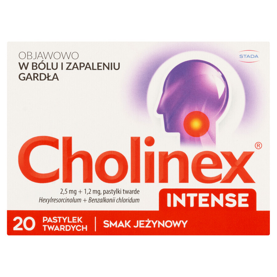 Cholinex Intense 2,5 mg + 1,2 mg, Brombeergeschmack, 20 harte Lutschtabletten