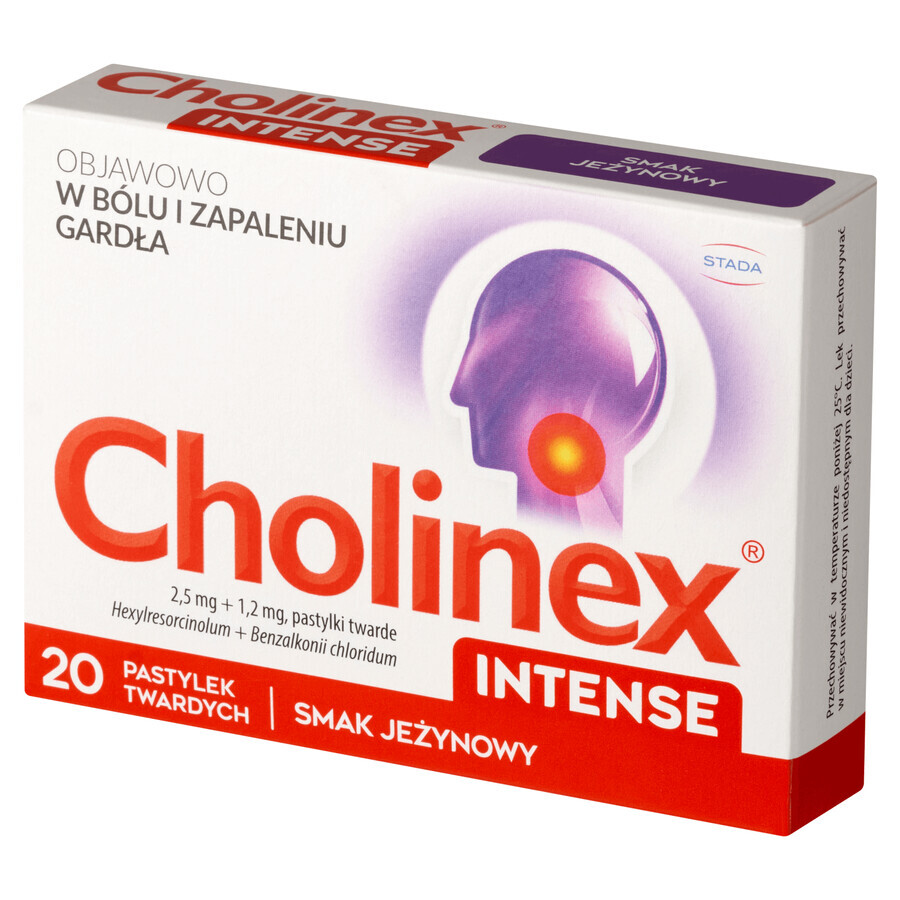 Cholinex Intense 2,5 mg + 1,2 mg, Brombeergeschmack, 20 harte Lutschtabletten