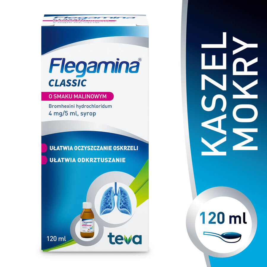 Flegamina 4 mg/ 5 ml, sciroppo, aroma di lampone, 120 ml