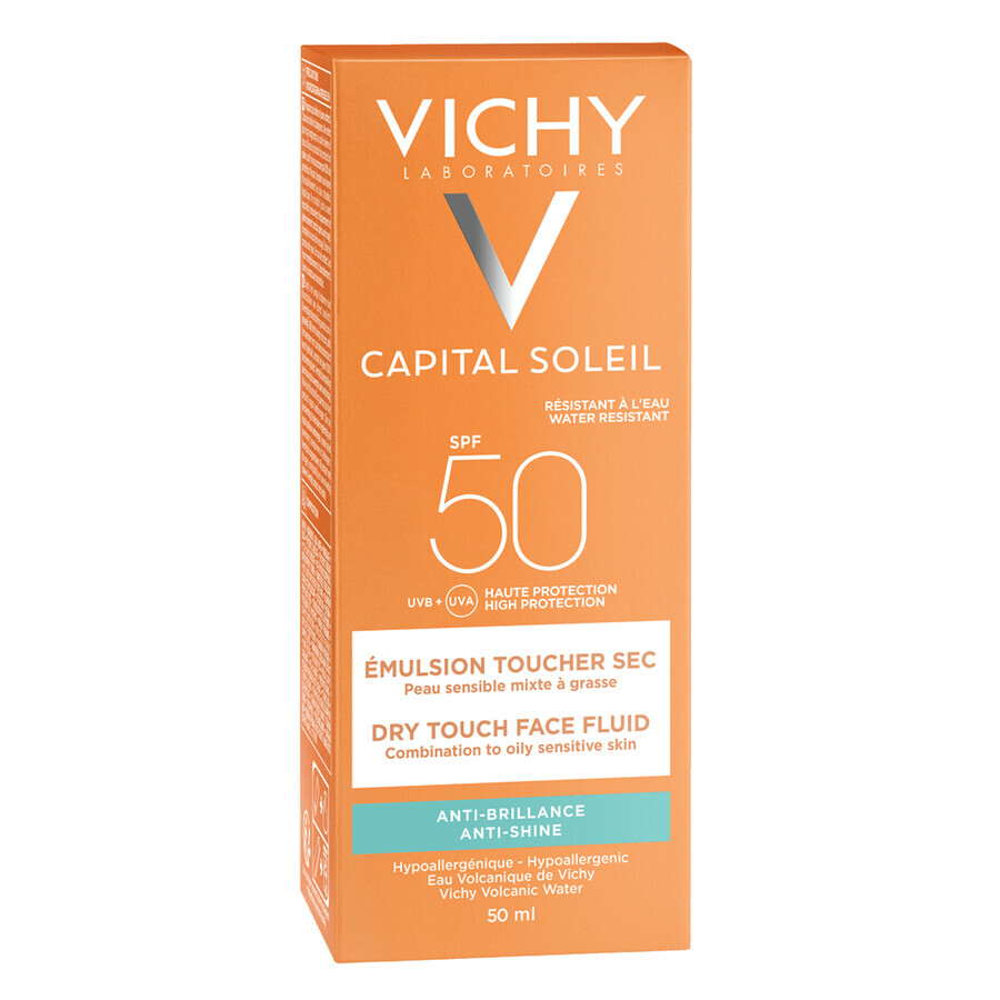 Vichy Capital Soleil, crema viso opacizzante, SPF 50, 50 ml