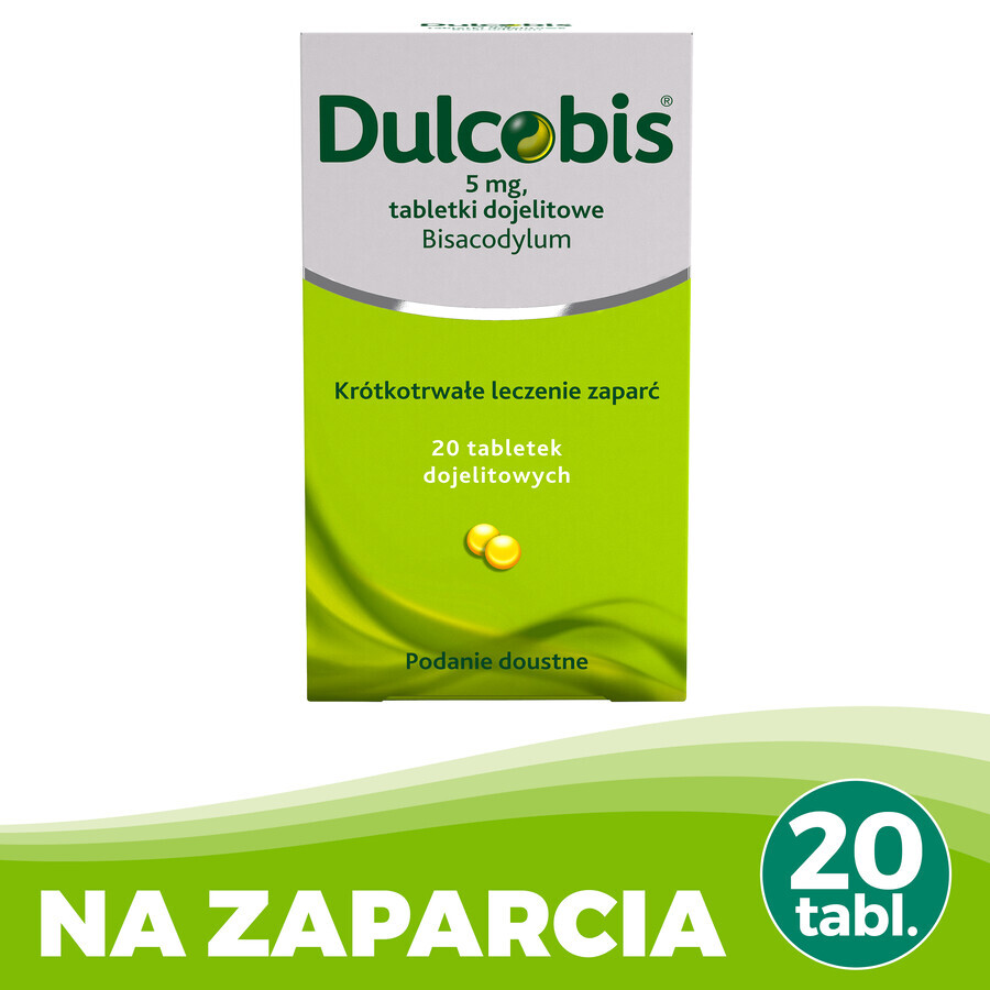 Dulcobis 5 mg, 20 comprimés gastro-intestinaux