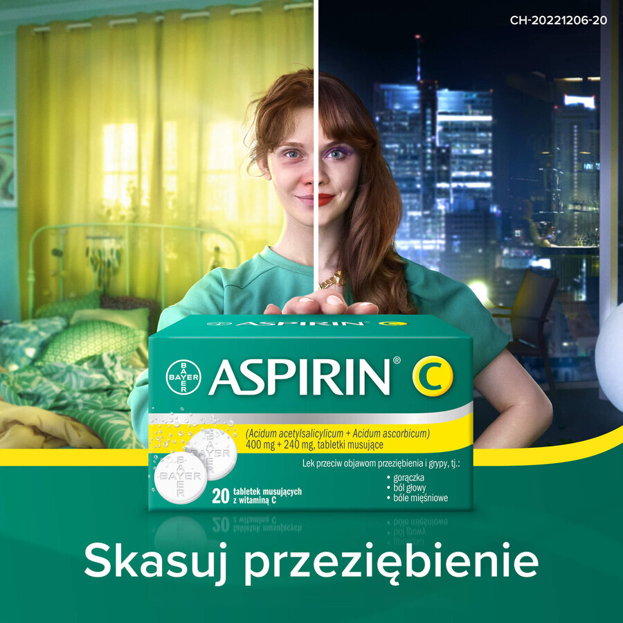 Aspirin C 400 mg + 240 mg, 10 effervescent tablets