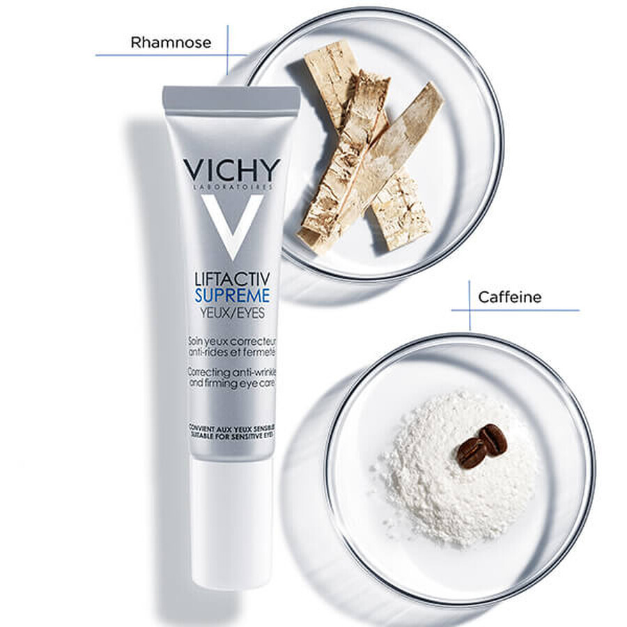 Vichy Liftactiv Supreme, trattamento antirughe liftante per il contorno occhi, 15 ml