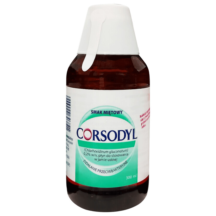 Corsodyl 0,2%, bain de bouche, saveur menthe, 300 ml