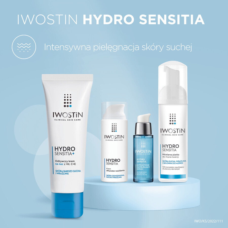 Iwostin Hydro Sensitia, crema notte nutriente con vitamine C+E, 50 ml