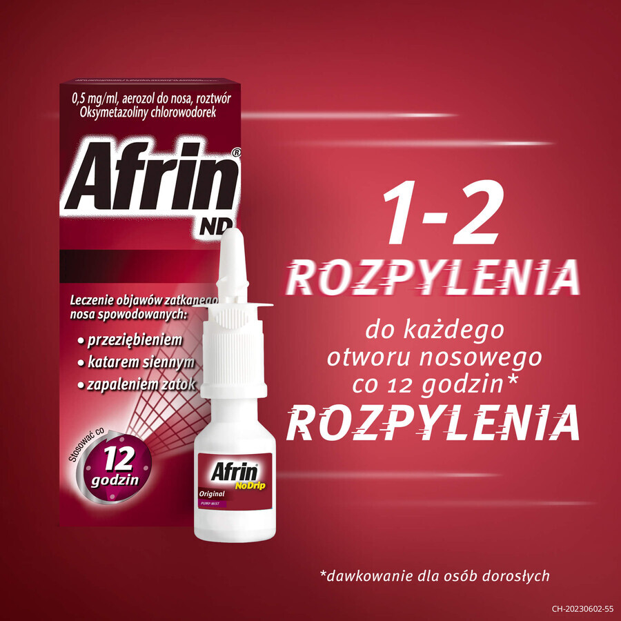 Afrin ND 0,5 mg/ml, spray nasale, soluzione, 15 ml