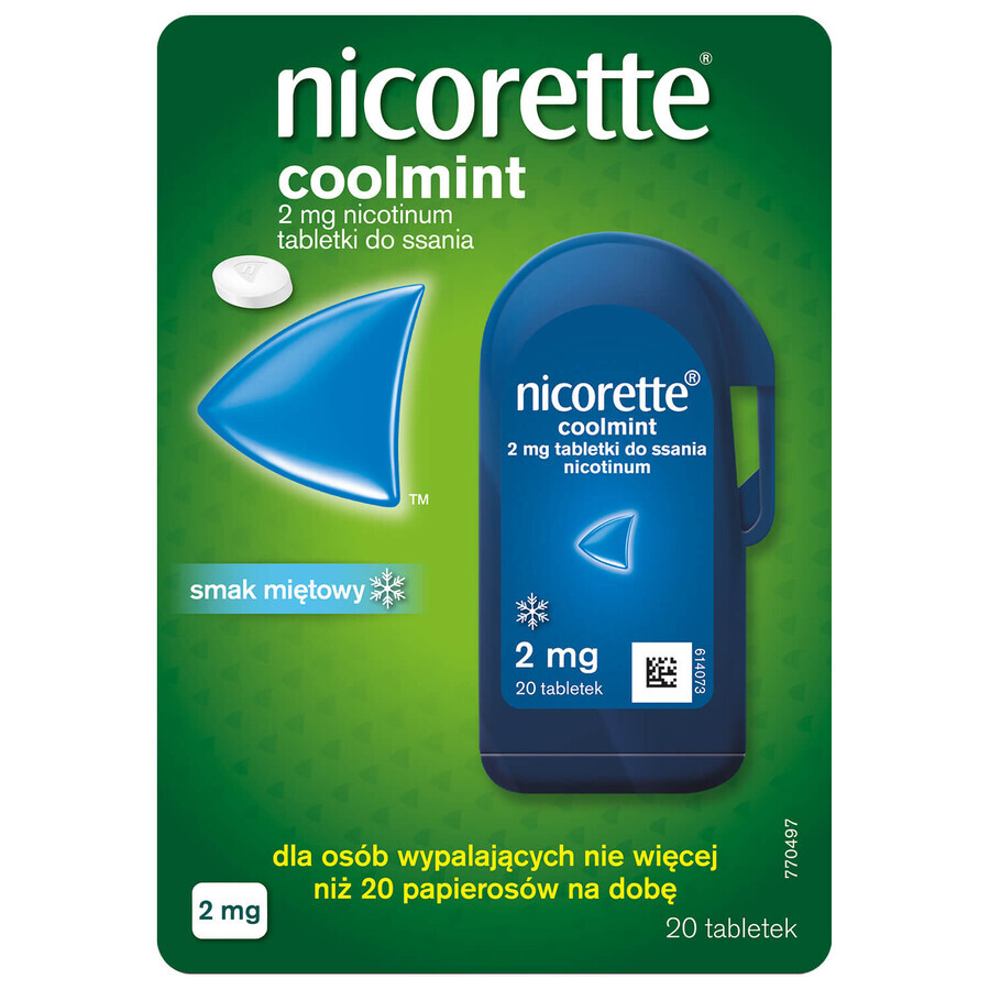 Nicorette Coolmint 2 mg, 20 pastiglie