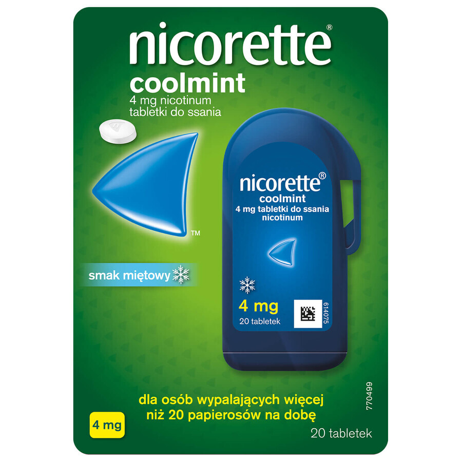 Nicorette Coolmint 4 mg, 20 pastiglie