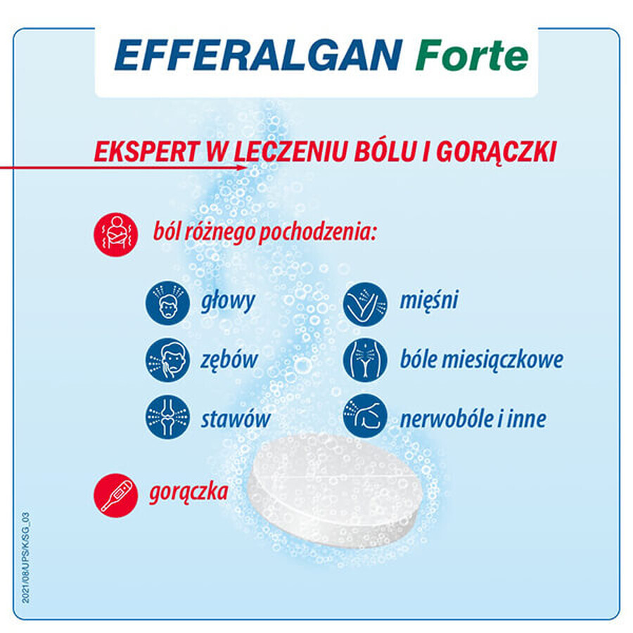 Efferalgan Forte 1 g, 8 comprimés effervescents