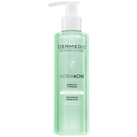 Dermedic NormAcne Preventi, gel de curățare antibacterian, piele grasă, mixtă și cu tendință acneică, 200 ml