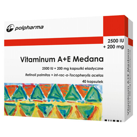 Vitaminum A+E Medana 2500 UI + 200 mg, 40 capsule