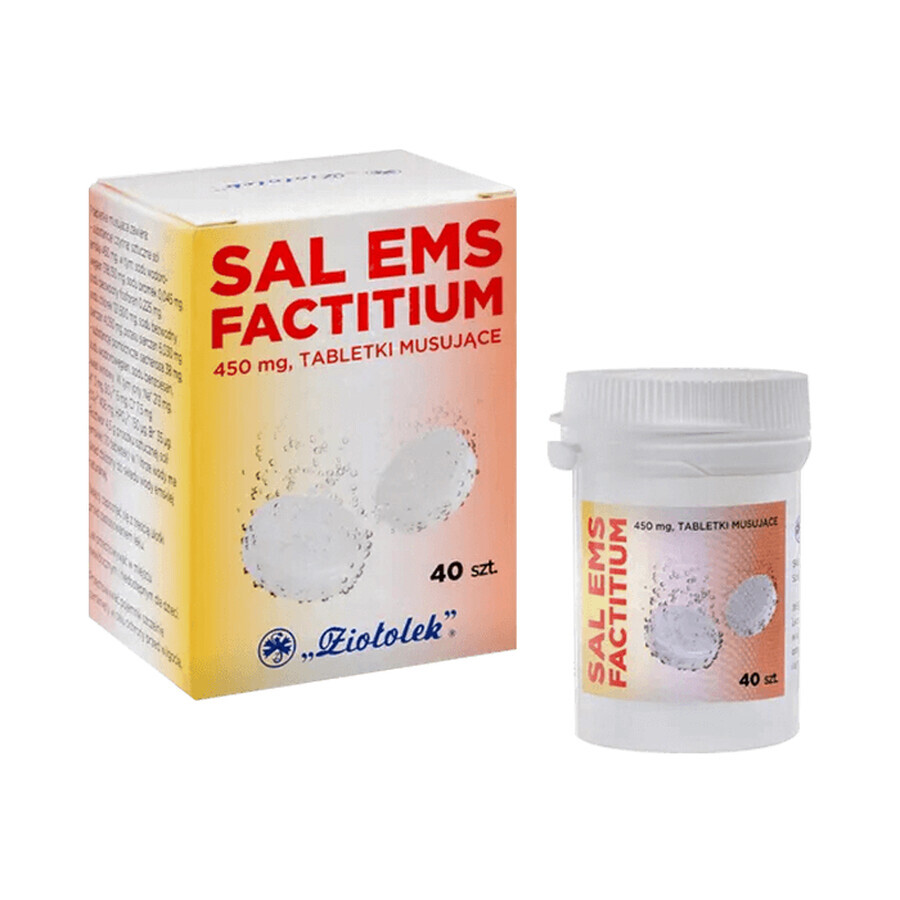 Sal Ems factitium 450 mg, 40 compresse effervescenti