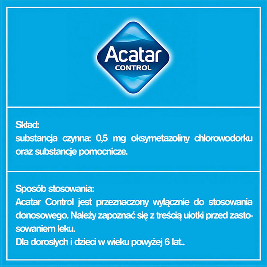 Acatar Control 0,5 mg/ml, spray nasal, solution, 15 ml