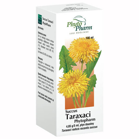 Succus Taraxaci Phytopharm 4,85 g/ 5 ml, lichid oral, 100 ml