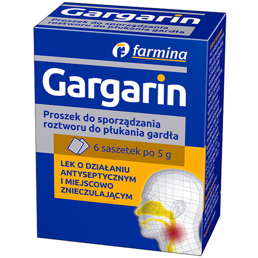 Gargarine, poeder voor de bereiding van het mondwater, 5 g x 6 zakjes