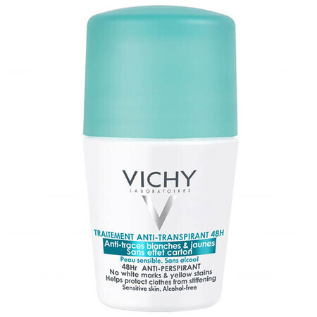 Vichy, roll-on antitraspirante 48h, contro le macchie sui vestiti, 50 ml