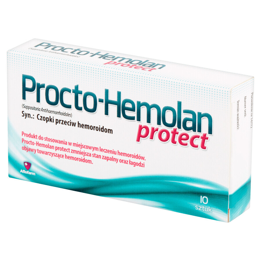 Procto-Hemolan Protect, supposte rettali, 10 pezzi