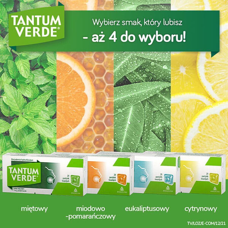 Tantum Verde 3 mg, gusto menta, 20 pastiglie rigide