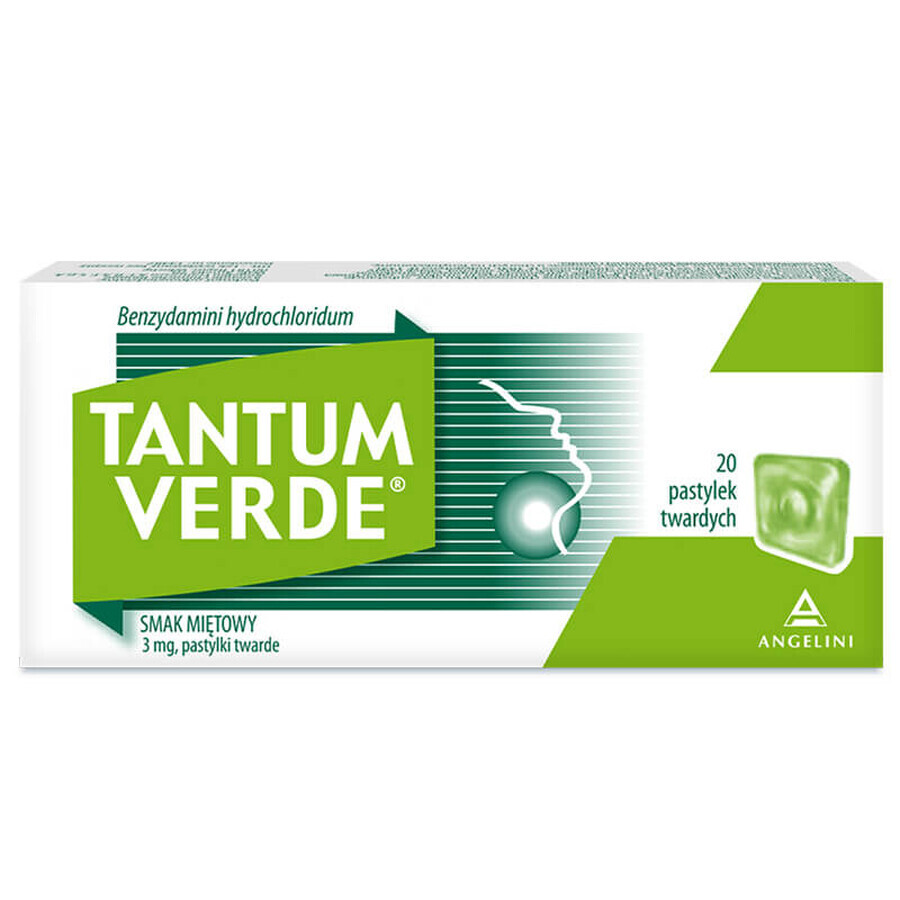 Tantum Verde 3 mg, gusto menta, 20 pastiglie rigide