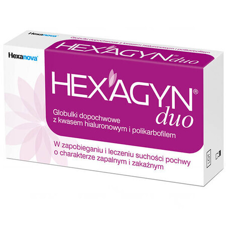 Hexagyn Duo, globuli vaginali, 10 unità