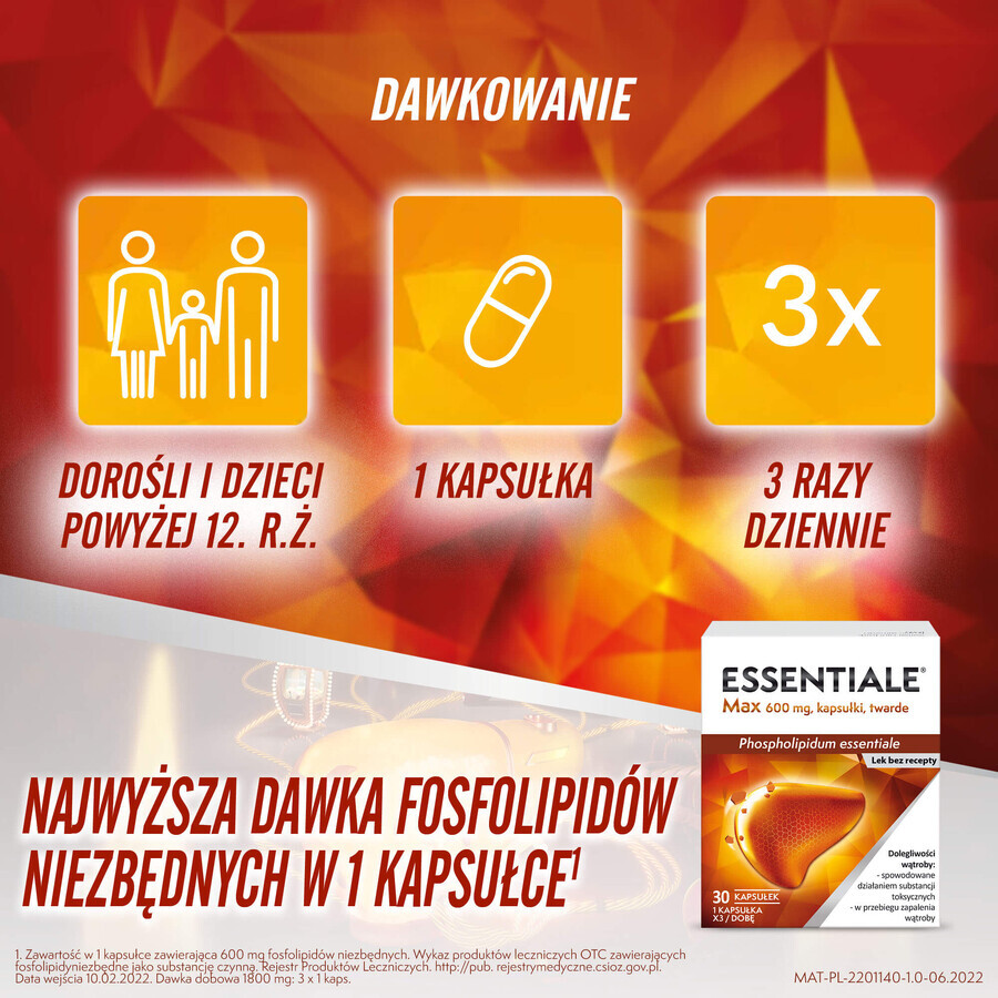 Essentiale Max 600 mg, 30 capsule