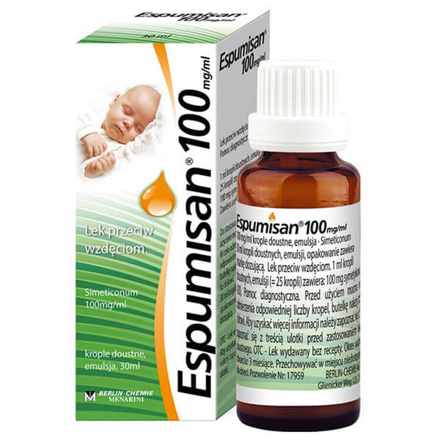 Espumisan 100 mg/ml, gotas orales, emulsión, 30 ml