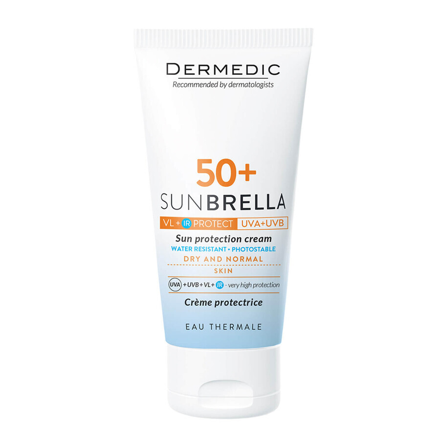 Dermedic Sunbrella, crema protettiva per il viso, pelle secca e normale, SPF 50+, 50 g