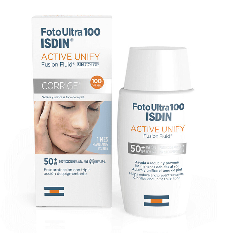 Isdin Active Unify Fusion Sun Protection Fluid for Face with SPF 50+, 50 ml