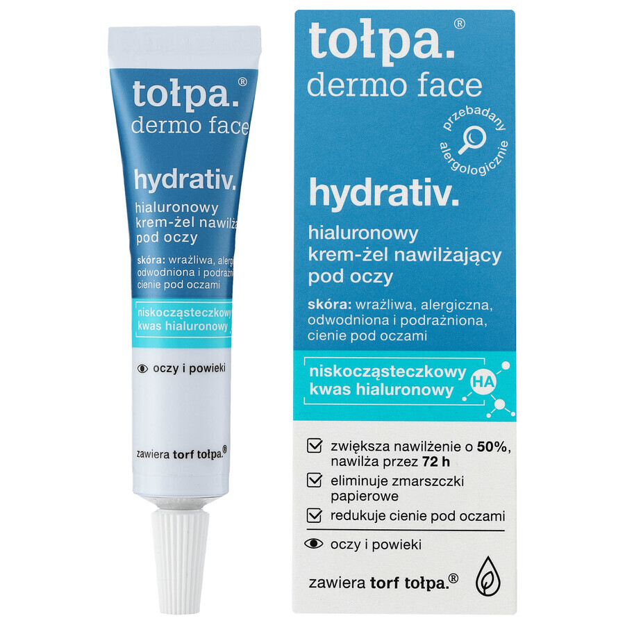 Tolpa Dermo Face, Hydrativ, feuchtigkeitsspendendes und revitalisierendes Augencreme-Gel, 10 ml