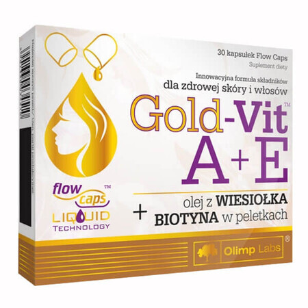 Olimp Gold-Vit A + E con enotera e biotina, 30 capsule