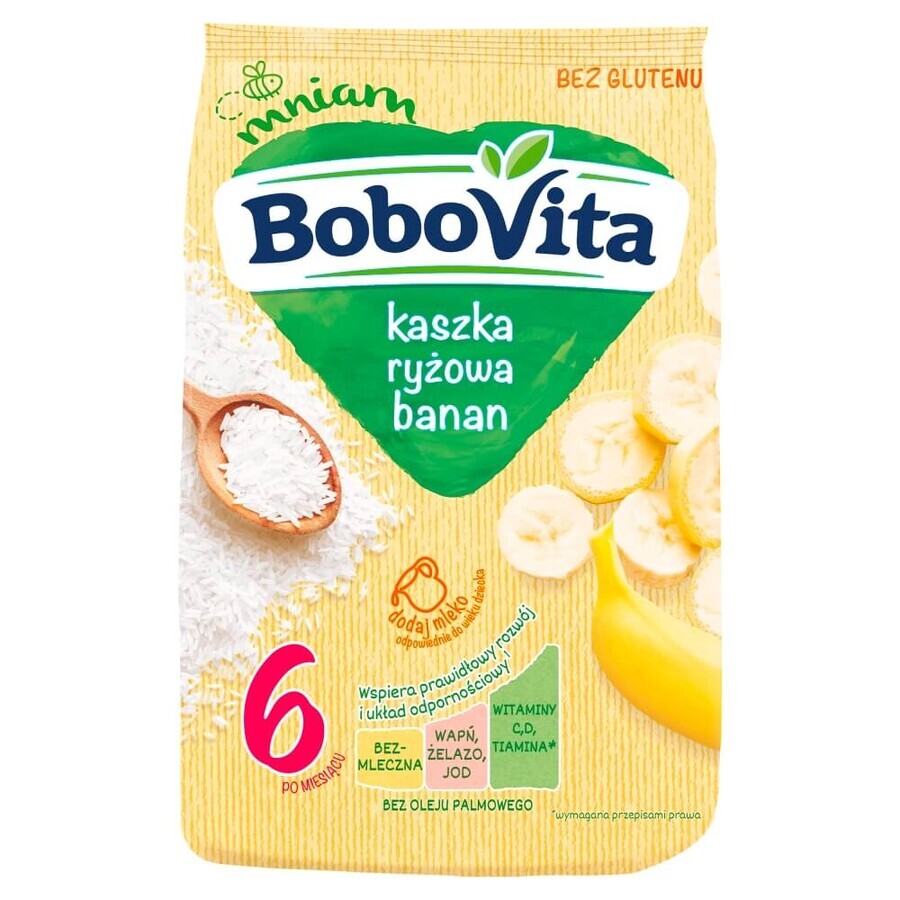 BoboVita Cereali di riso, banana, senza latticini, senza glutine, dopo 6 mesi, 180 g