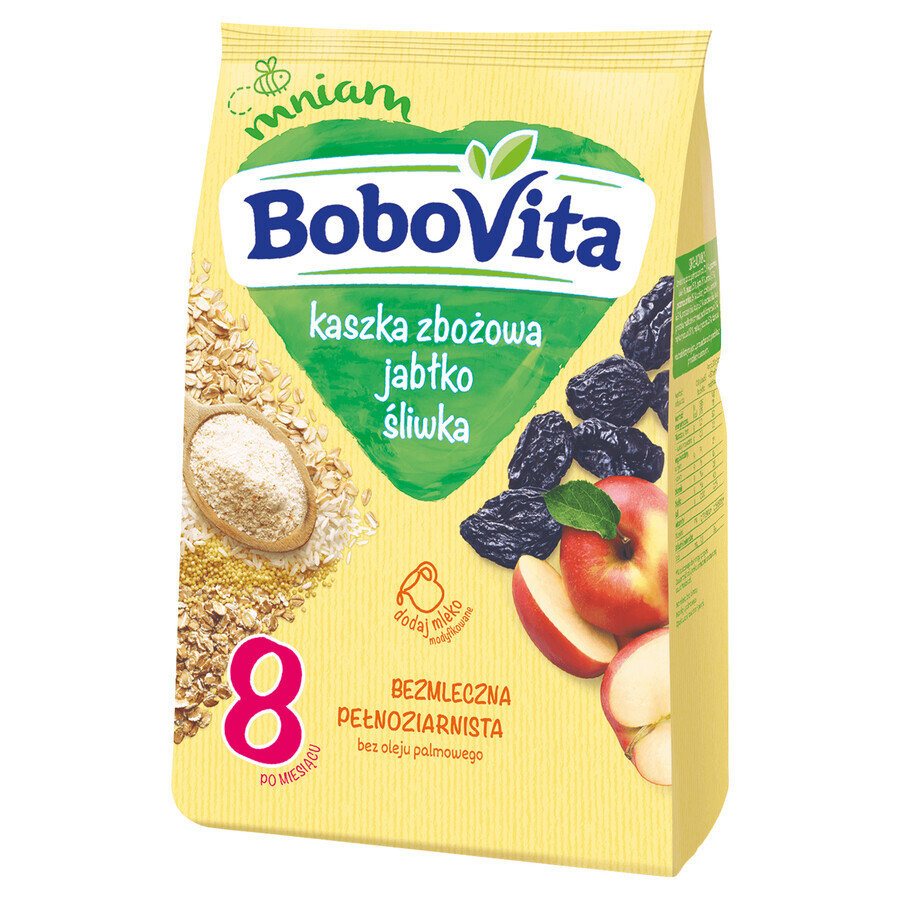 BoboVita Cereali integrali, mela, prugna, senza latticini, dopo 8 mesi, 180 g