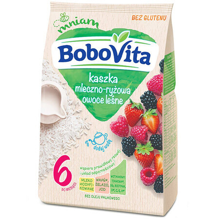 BoboVita Porridge di riso al latte, frutti di bosco, senza glutine, dopo 6 mesi, 230 g