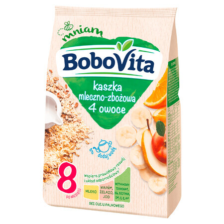 BoboVita Porridge di latte e cereali, 4 frutti, dopo 8 mesi, 230 g