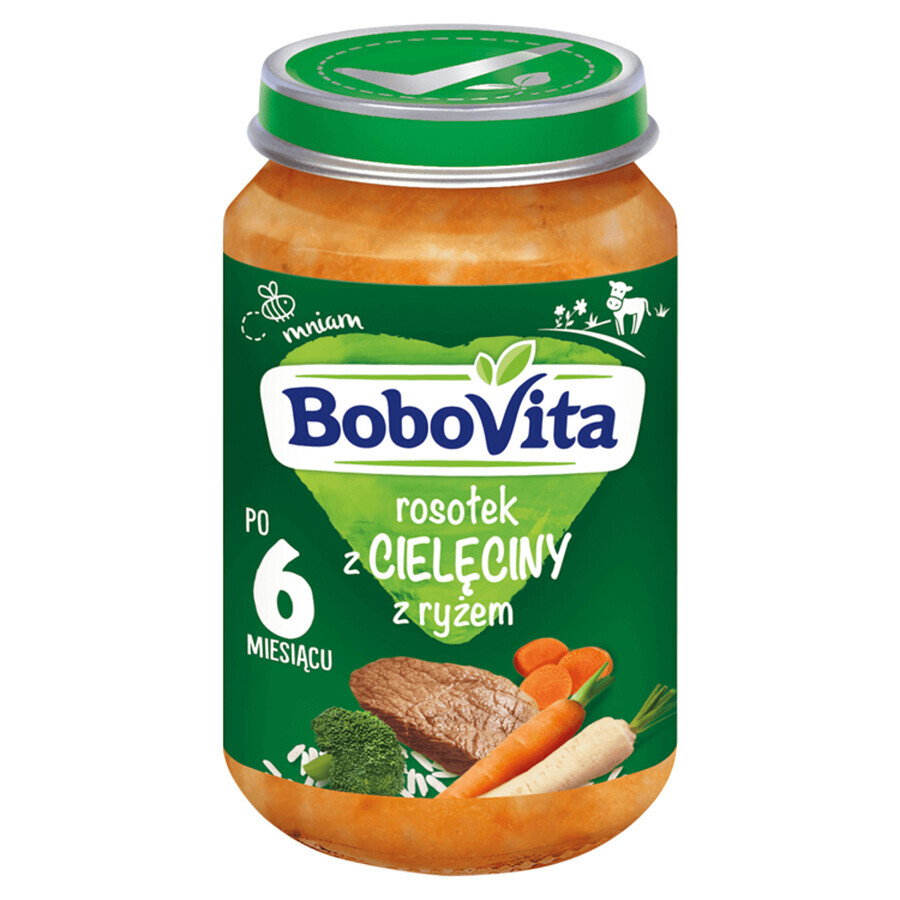 BoboVita Zupa Brodo delicato di vitello con riso, dopo 6 mesi, 190 g