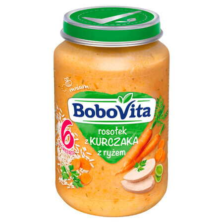 BoboVita Soup brodo di pollo fatto in casa con riso, dopo 6 mesi, 190 g