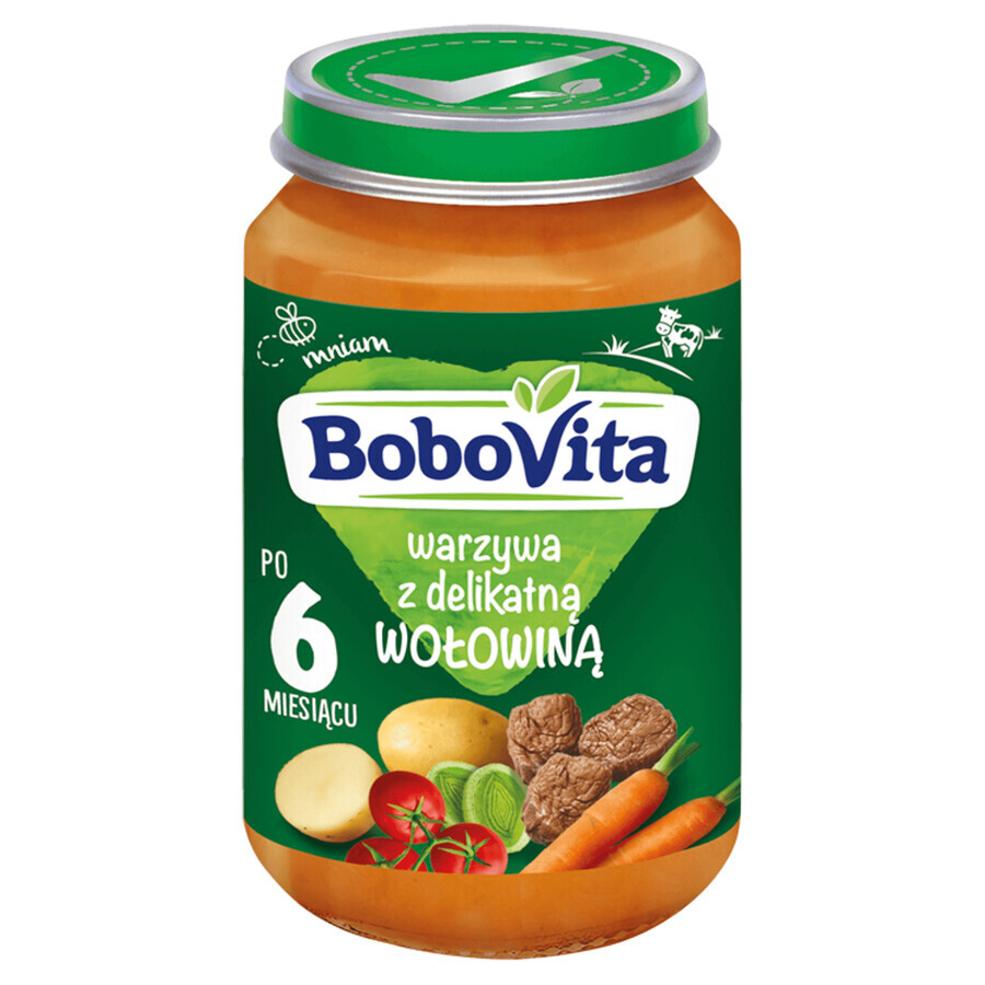 BoboVita Lunch, verdure con carne di manzo tenera, dopo 6 mesi, 190 g