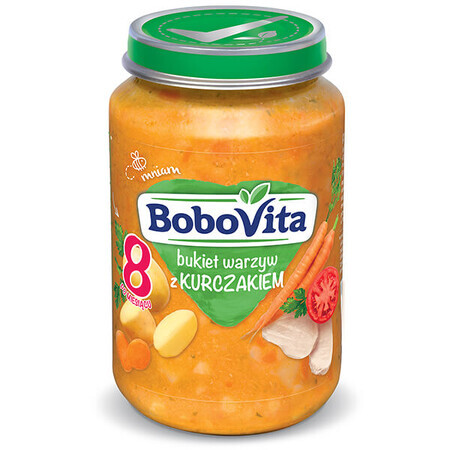 BoboVita Lunch, bouquet di verdure con pollo, dopo 8 mesi, 190 g