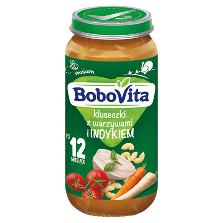 BoboVita Lunch, tagliatelle con verdure e tacchino, dopo 12 mesi, 250 g