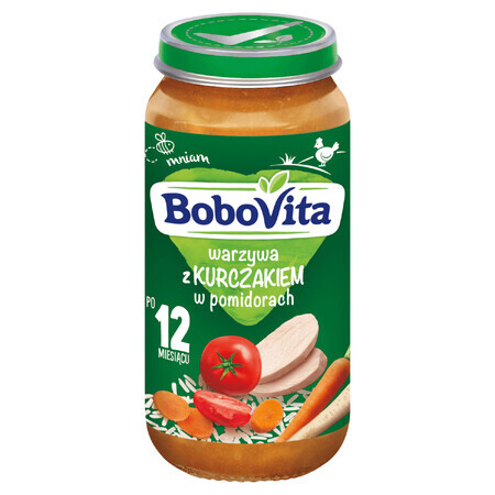 BoboVita Lunch, verdure con pollo al pomodoro, dopo 12 mesi, 250 g