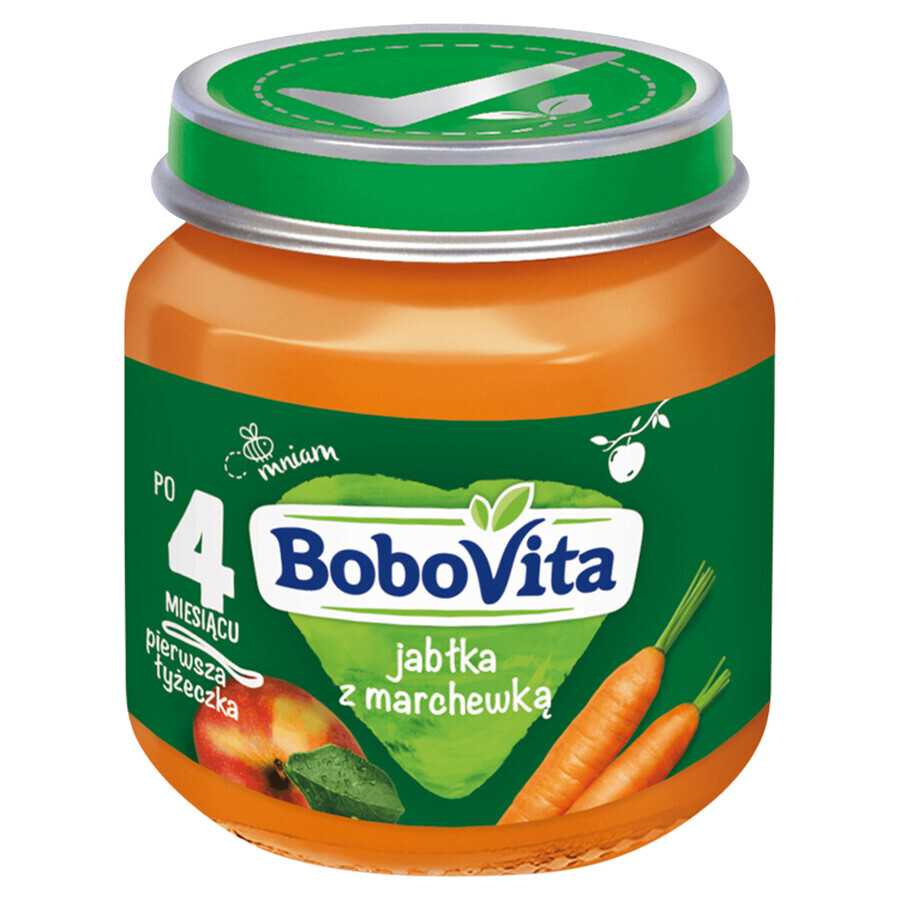 BoboVita Dessert, mele e carote, dopo 4 mesi, 125 g