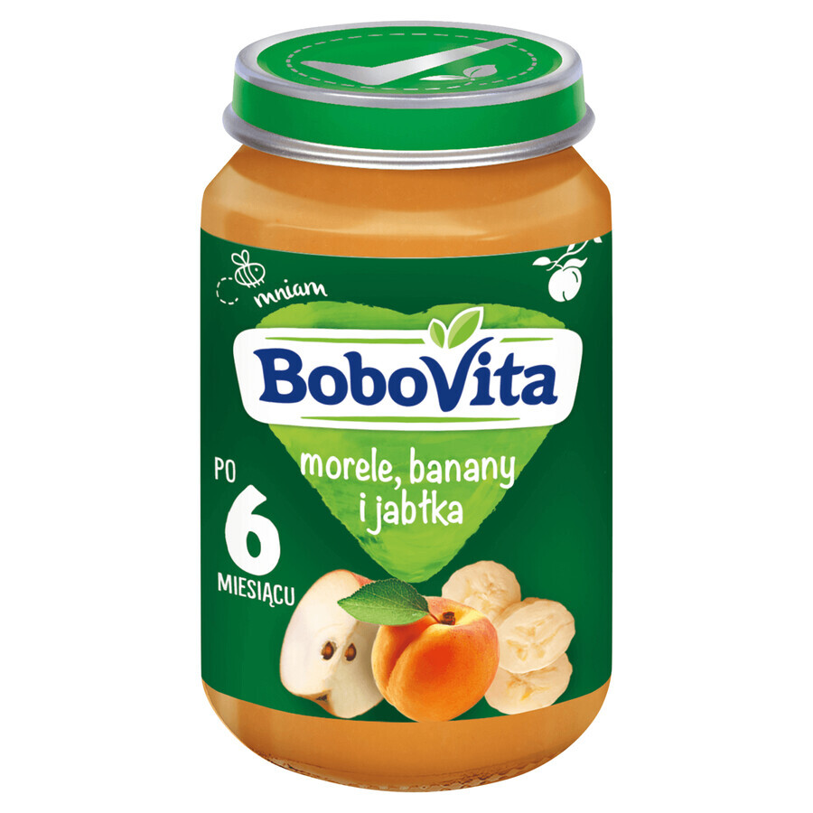 BoboVita Dessert, albicocca, banana e mela, dopo 6 mesi, 190 g