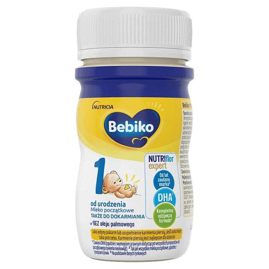 Bebiko 1 Nutriflor Expert, latte per lattanti pronto da bere, dalla nascita, 90 ml