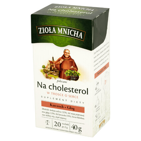 Herbapol Zioła Mnicha Na Cholesterol, tisana fissa, 2 g x 20 bustine