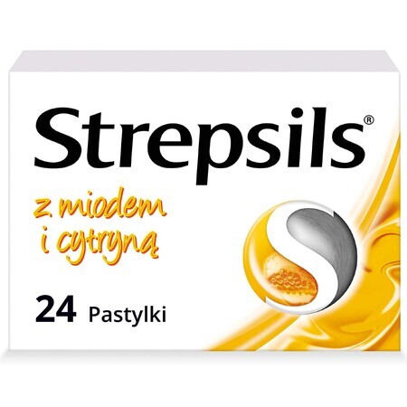 Strepsils with honey and lemon 1.2 mg + 0.6 mg, 24 hard tablets