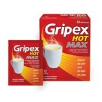 Gripex Hot Max 1000 mg + 100 mg + 12,2 mg, polvo para solución oral, 12 sobres