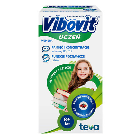 Vibovit Uczeń Vitamine + ferro, dopo gli 8 anni, 30 pastiglie