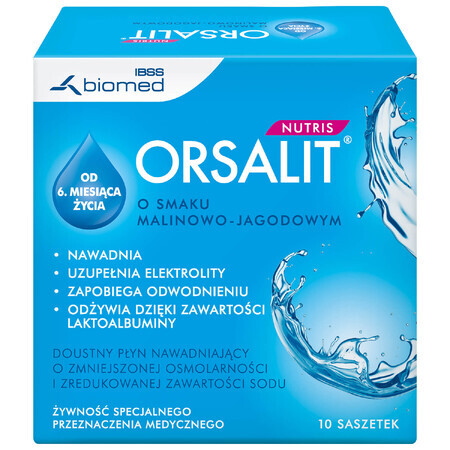 Orsalit Nutris, gusto lampone e mirtillo, 10 bustine